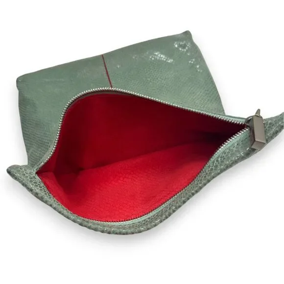 Hammitt VIP Medium Green Snakeskin Crossbody Silver Hardware - Picture 9 of 13